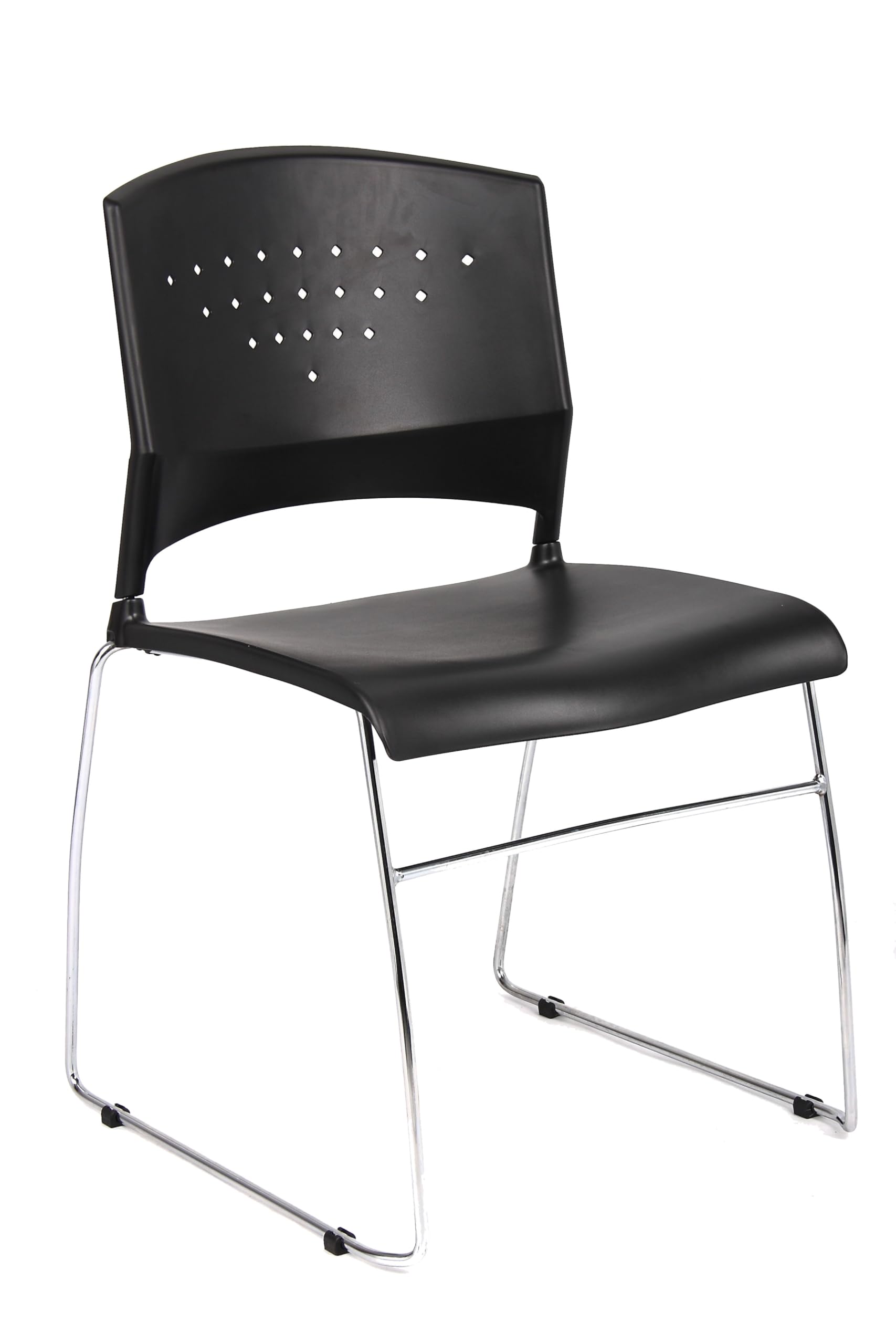 Boss Office Products Stack Chair with Chrome Frame