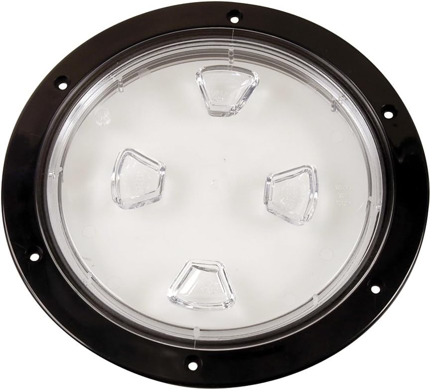 Beckson 8" Clear Center Screw-Out Deck Plate - Black