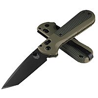 Benchmade - Redoubt Plain Edge Folding Knife with Ranger Green/Forest Grivory Handle (431BK-1)