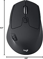 Logitech M720 Triathlon Multi-Device Wireless Mouse, Black/Gray, 910-004790