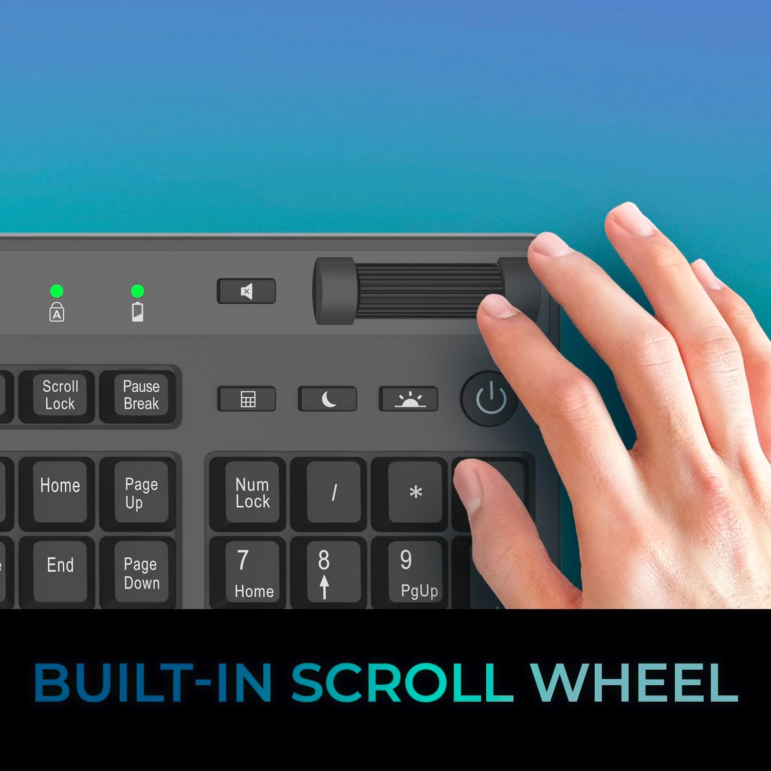 Wireless Keyboard with Touchpad 104 Key Full Size USB Dongle Receiver Multi OS Support Works with MacOs System & Multimedia