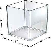 Azar Displays Deluxe Clear Crystal Styrene Cube Bins, Pack of 4