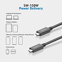 CODi 3ft USB-C to USB-C Cable – USB 3.2 Gen 2, 100W PD Charging, 10Gbps Data Transfer, 4K@60Hz Video Support, Fast Sync & Charge, Durable & Compact USB Type-C Cable