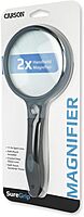Carson® SureGrip 2x Soft-Grip Glass Magnifier with 10x Spot Lens (SG-10) 3.25" Round (SG-10)