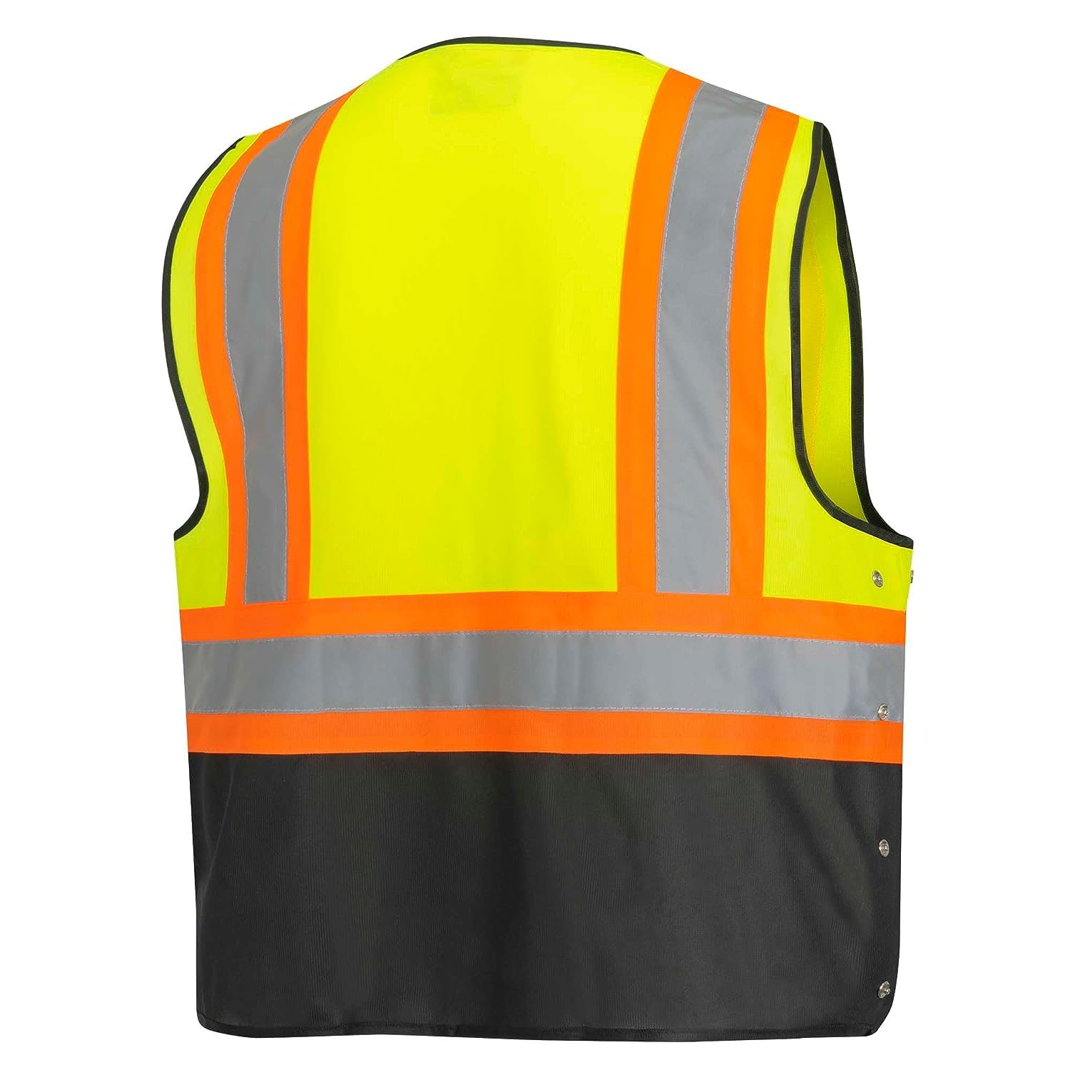 Pioneer Hi-Vis Reflective Safety Vest, Solid Neon, 8 Pockets, Zipper, Adjustable