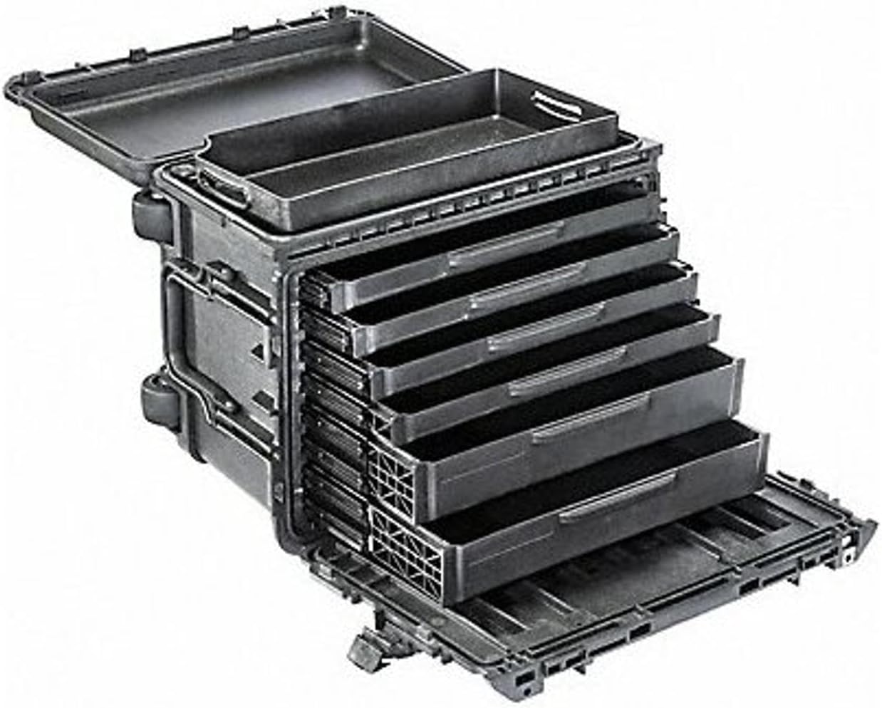 Pelican 004500-0610-110 0450Sd6, Protector Case/6 Shallow+1 Deep Drawers, Blk