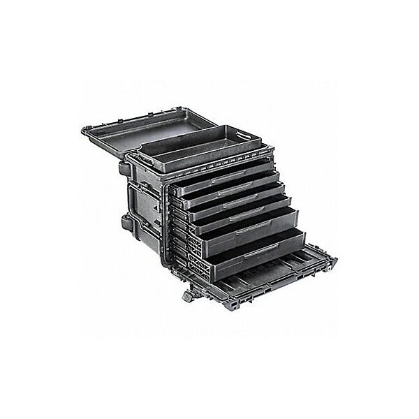 Pelican 004500-0610-110 0450Sd6, Protector Case/6 Shallow+1 Deep Drawers, Blk