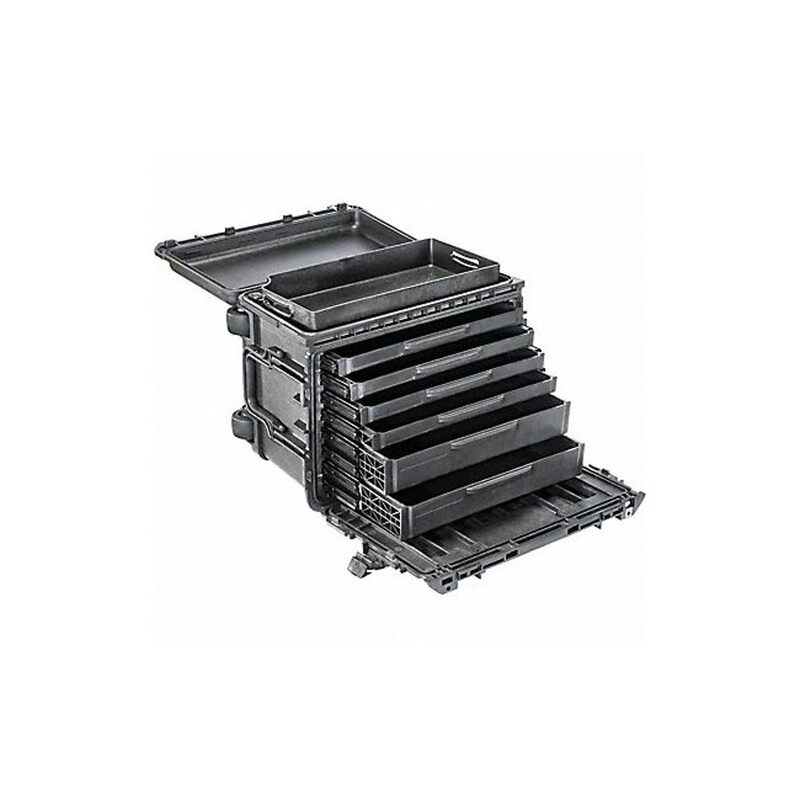 Pelican 004500-0610-110 0450Sd6, Protector Case/6 Shallow+1 Deep Drawers, Blk