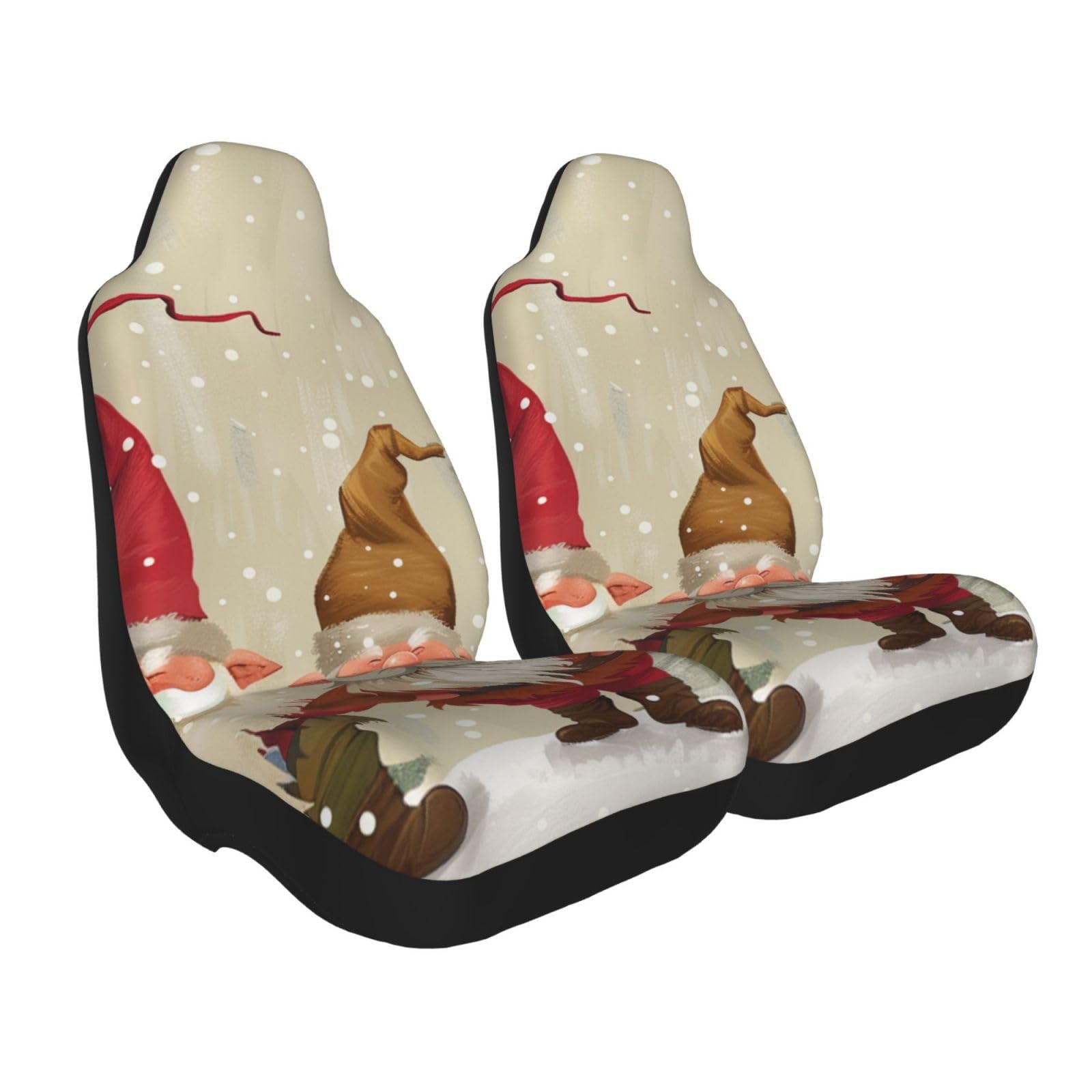 Christmas Gnomes Printed Car Seat Covers 1 Pcs - Protect Your Front Car Seats and Enhance Your Style!