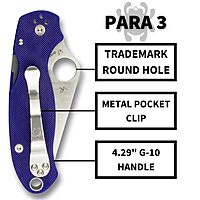 SPYDERCO Para 3 Folding Pocket Knife - Compression Lock