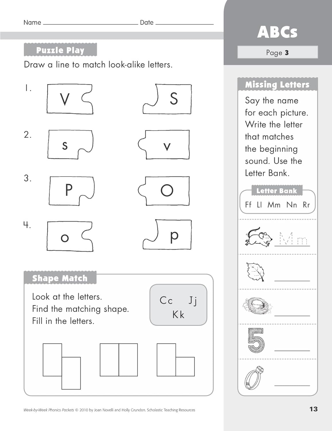 Week-by-Week Phonics Packets: 30 Independent Practice Packets That Help Children Learn Key Phonics Skills and Set the Stage