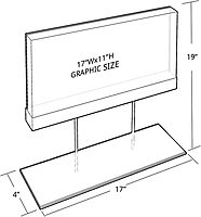 Azar Displays Elite Series Acrylic Block Sign Holder on Chrome Stand