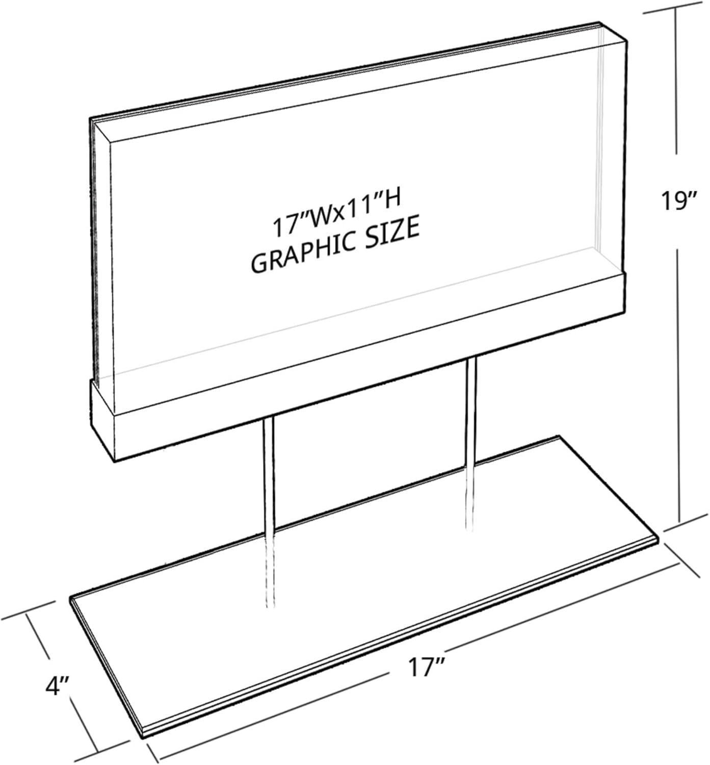 Azar Displays Elite Series Acrylic Block Sign Holder on Chrome Stand