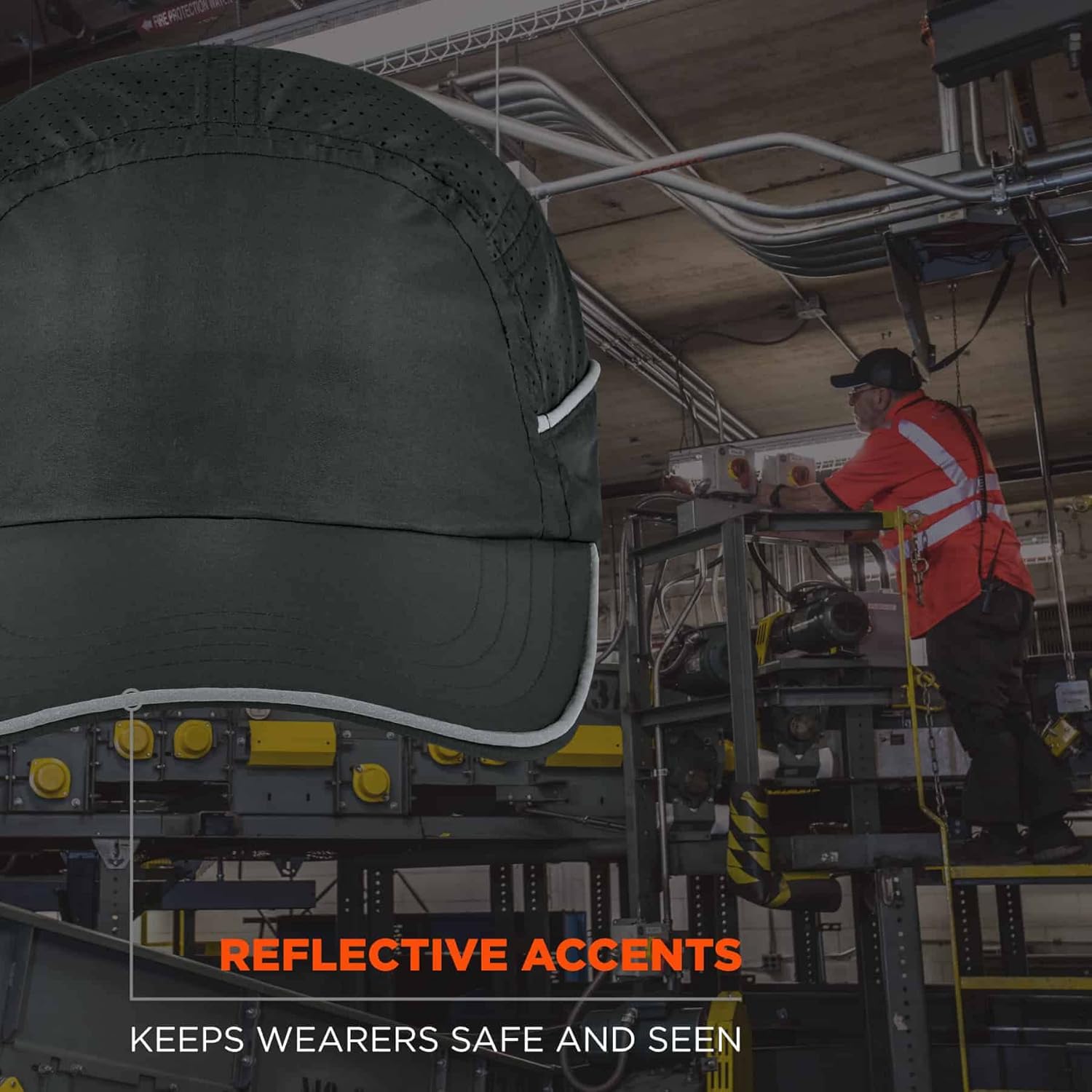 Ergodyne Skullerz 8955 Lightweight Bump Cap Hat, Baseball Style, Long Brim