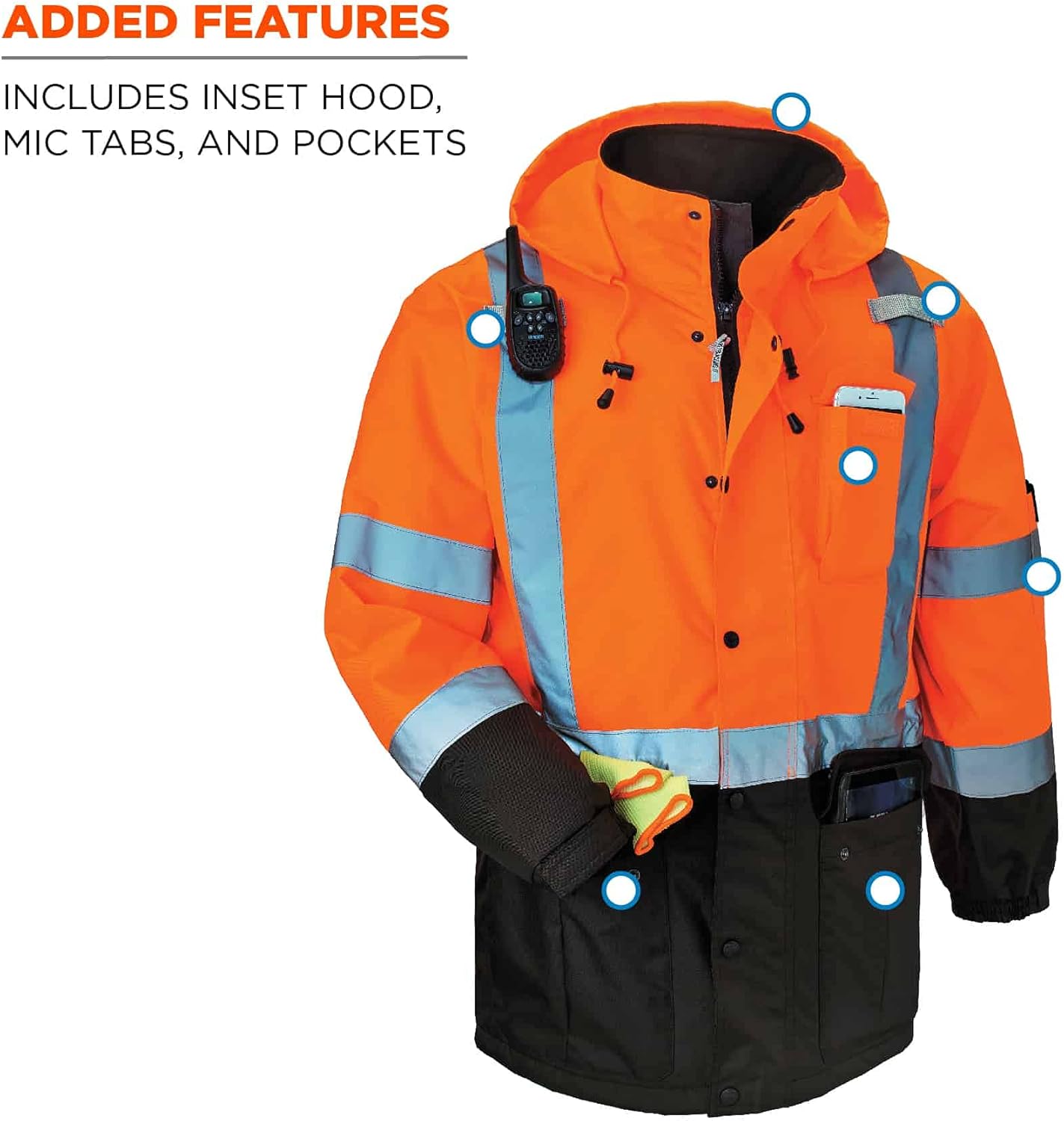 Ergodyne GloWear 8384 Type R Class 3 Hi-Vis Quilted Thermal Parka