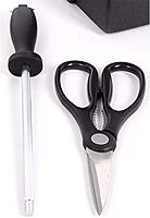 Oster Baldwyn High-Carbon Stainless Steel Kitchen Knife Cutlery Block Set, 22-Piece, Brushed Satin (22-Piece Set)