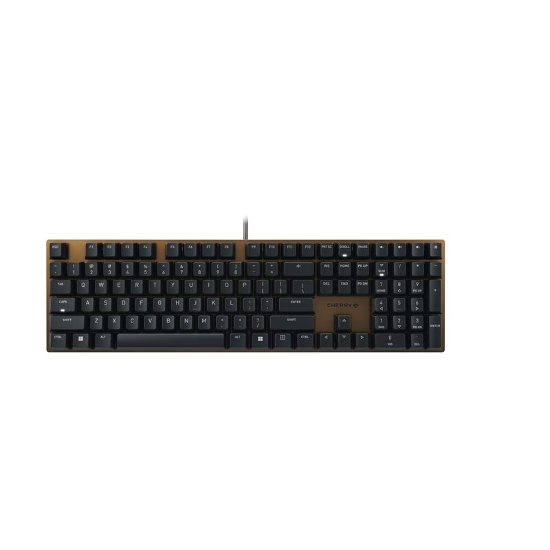 Cherry KC 200 MX Mechanical Office Keyboard with New MX2A switches. Modern Design with Metal Plate Frame. (Bronze withMX2A