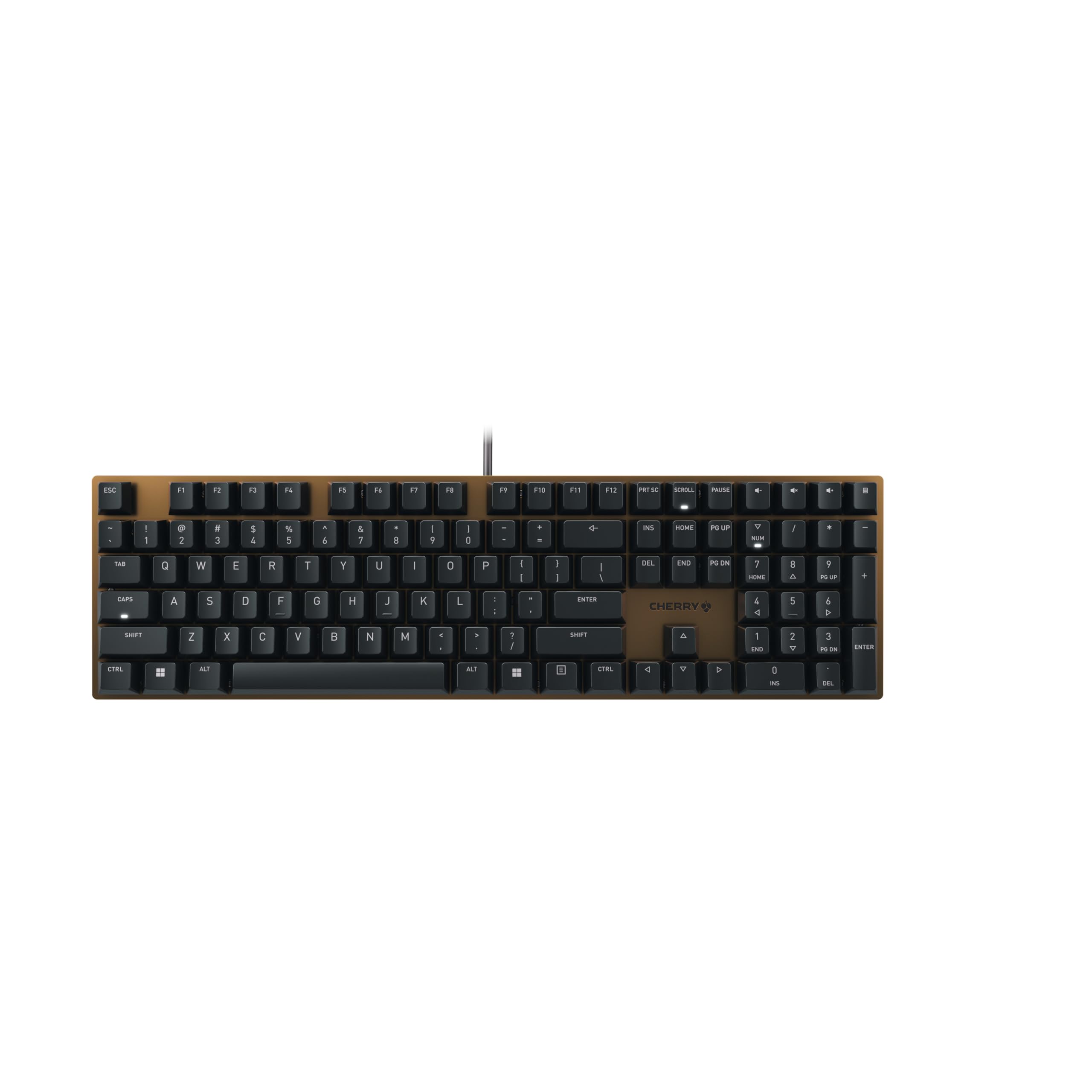 Cherry KC 200 MX Mechanical Office Keyboard with New MX2A switches. Modern Design with Metal Plate Frame. (Bronze withMX2A