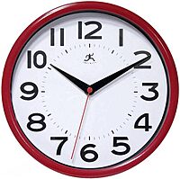 Infinity Instruments Metro Red 9-Inch Resin Wall Clock