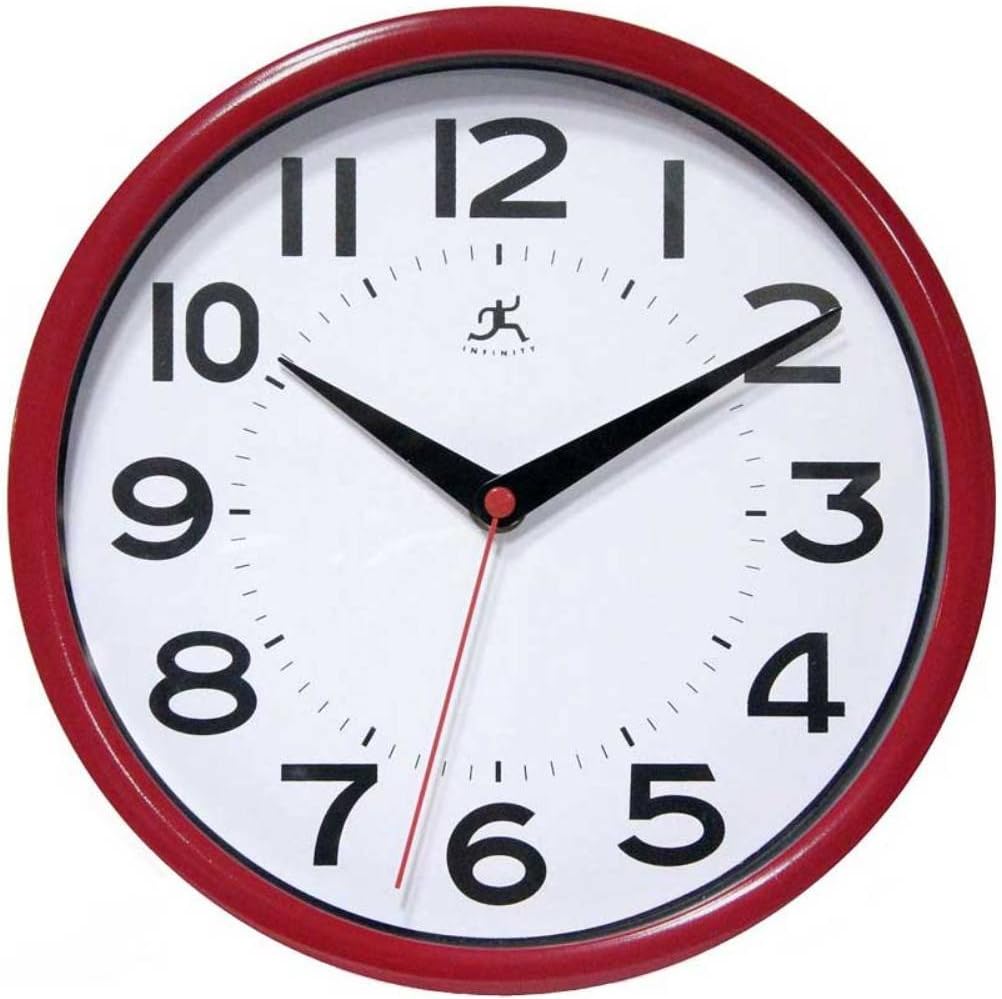 Infinity Instruments Metro Red 9-Inch Resin Wall Clock