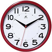 Infinity Instruments Metro Red 9-Inch Resin Wall Clock