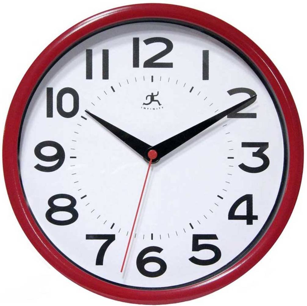 Infinity Instruments Metro Red 9-Inch Resin Wall Clock