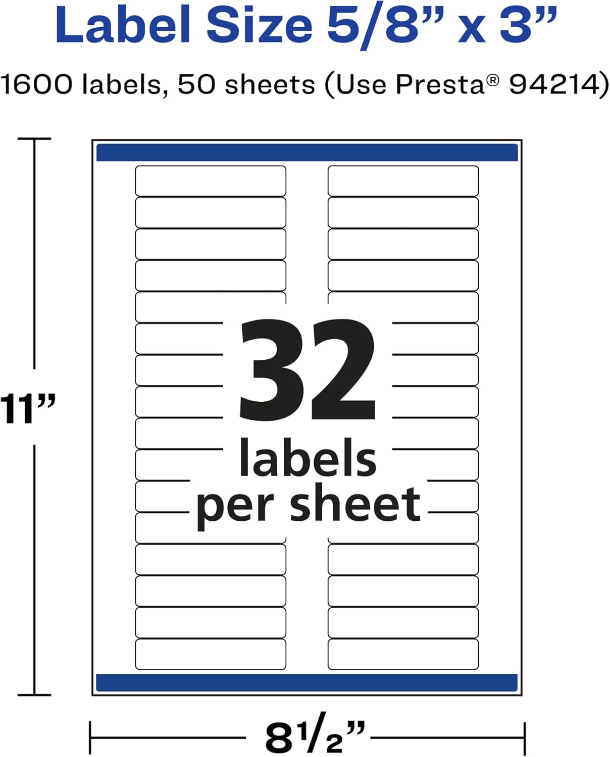 Avery Durable Waterproof Rectangle Labels, Sure Feed Technology, 5/8" x 3"