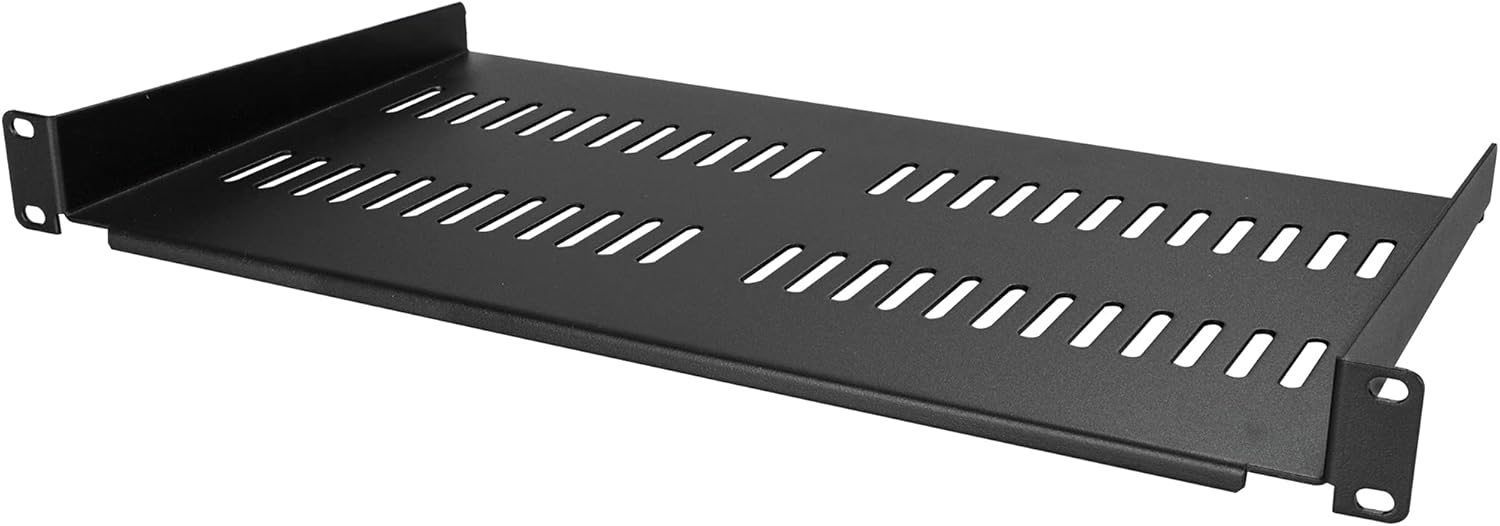 StarTech.com 1U Vented Server Rack Cabinet Shelf - Fixed 10in Deep Cantilever Rackmount Tray for 19in Data/AV/Network