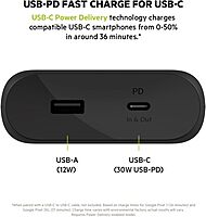 Belkin BoostCharge 20,000 mAh Portable Power Bank USB-C PD