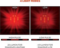 Ergodyne Skullerz 8993 Hard Hat Safety Light, Magnetic Attachment for Portable Red Beacon Light, Rechargeable, Compatible with Skullerz Hardhats, Safety Helmets, Black