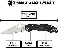 SPYDERCO Harrier 2 Lightweight Folding Pocket Knife with FRN Handle