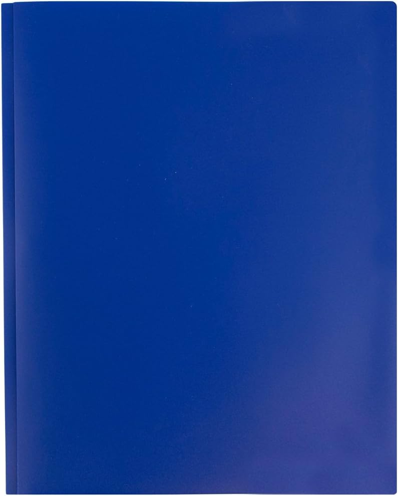 JAM Paper Plastic 2-Pocket POP Folders with Metal Prongs