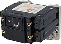 Blue Sea Systems C-Series Flat Rocker Circuit Breaker, Single and Double Pole