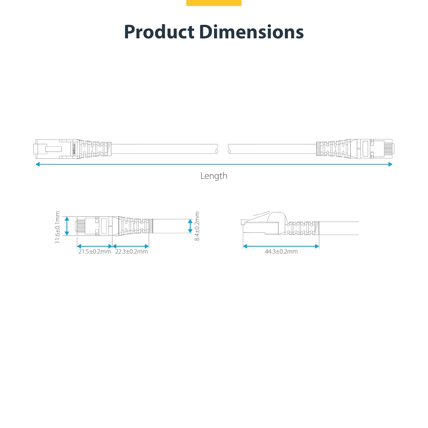 StarTech.com 1ft Blue CAT8 Ethernet Cable, Snagless RJ45, 25G/40G, 2000MHz, 100W PoE++, S/FTP, 26AWG Pure Bare Copper, LSZH