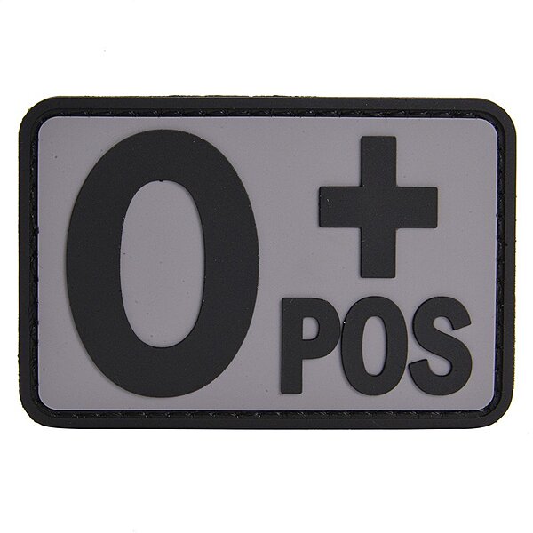 VooDoo Tactical Blood Type Rubber Patch (O+ Positive)