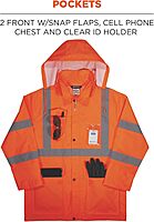 Ergodyne GloWear 8366 Lightweight Type R Class 3 High-Visibility Rain Jacket