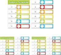 Scholastic Teacher's Friend Schedule Cards Pocket Chart Add-ons, Multiple Colors - Chart not included (TF5405) (Pack of 3)