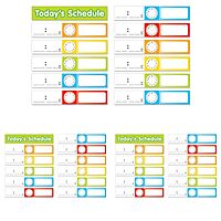 Scholastic Teacher's Friend Schedule Cards Pocket Chart Add-ons, Multiple Colors - Chart not included (TF5405) (Pack of 3)