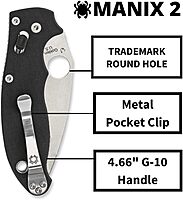 Spyderco Manix 2 Folding Knife with Ball Bearing Lock - PlainEdge