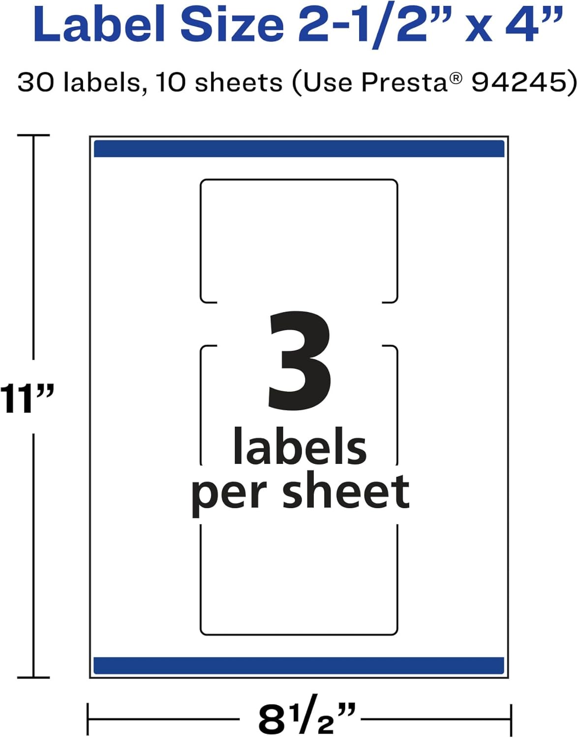 Avery Glossy Clear Rectangle Labels, Sure Feed Technology, 2.5" x 4", Print-to-the-Edge, Laser/Inkjet Printable
