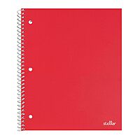Office Depot® Brand Stellar Poly Notebook, 8-1/2" x 11", 1 Subject, College Ruled, 100 Sheet, Red
