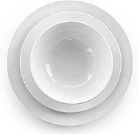 Elama White Porcelain Dish Dinnerware Set, 18 Piece, Luna 18 Piece Luna