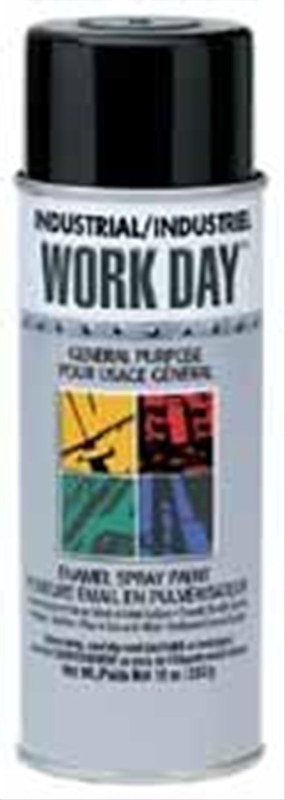 Enamel Spray Paint: Dark Gray, Gloss, 10 oz