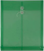 JAM PAPER Open-End Plastic Envelopes, Button & String