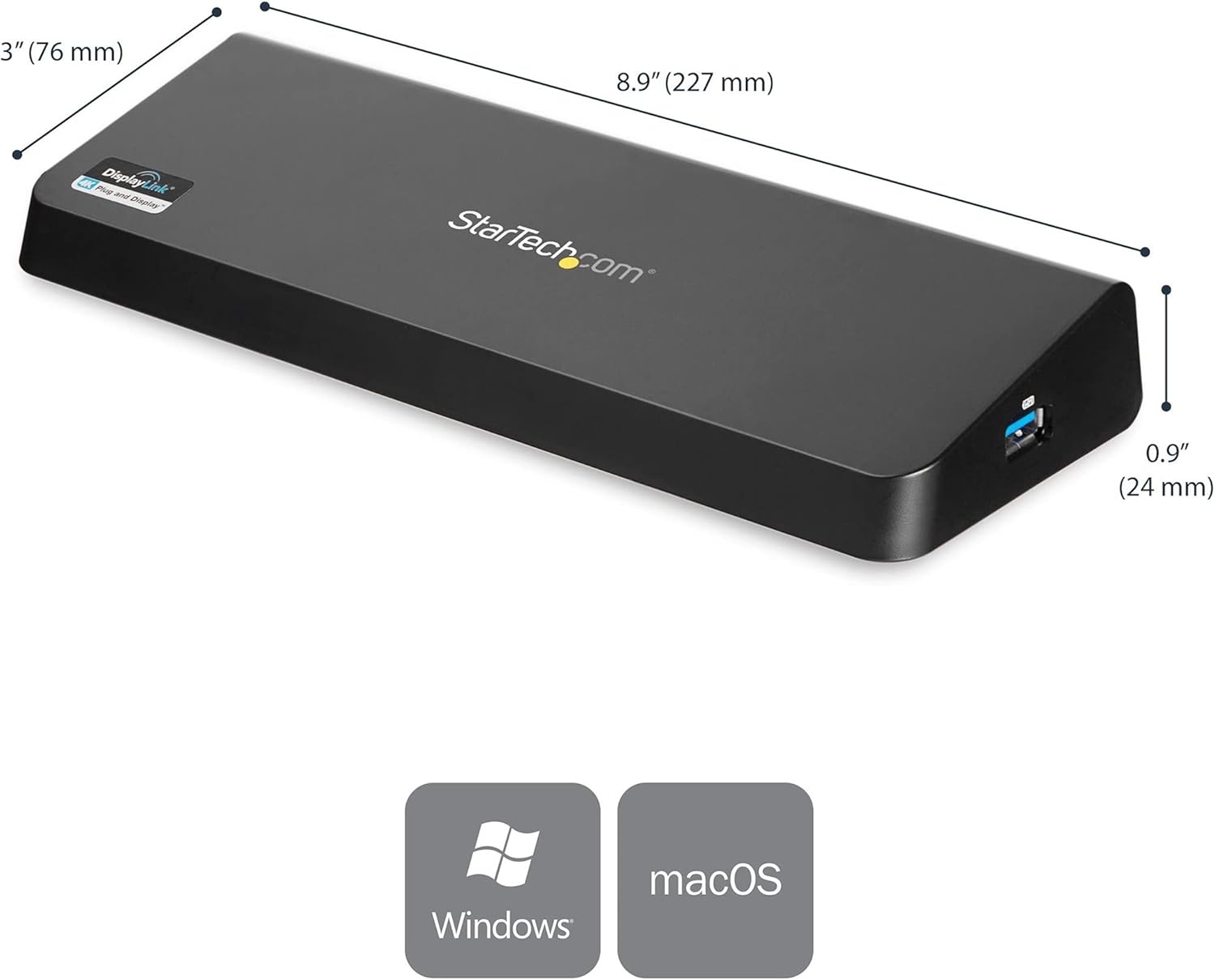 StarTech.com USB 3.0 Docking Station - 4K - HDMI / DisplayPort - with Fast Charge / Ethernet / Audio