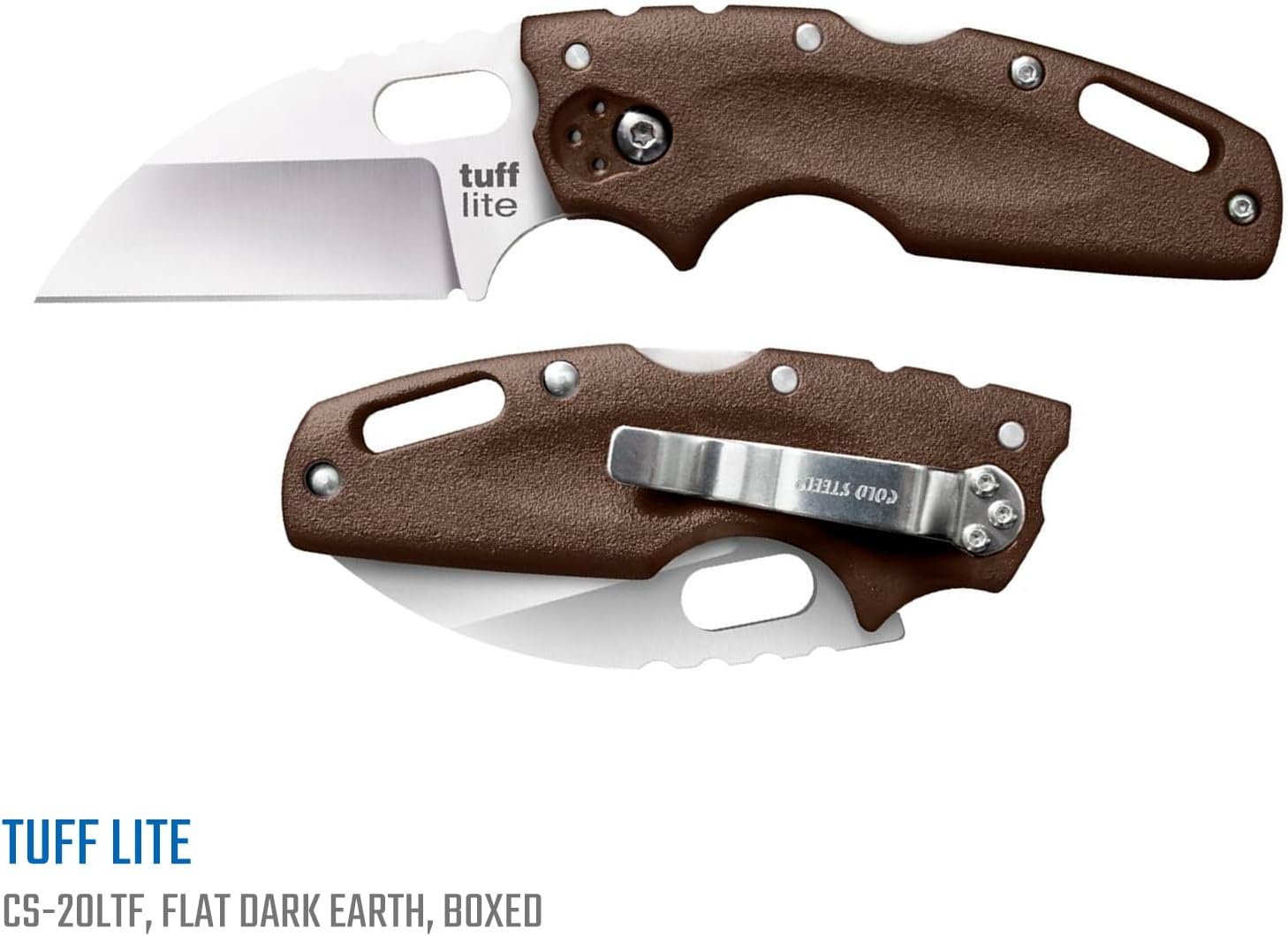 COLD STEEL Tuff Lite Pocket Folding Knife - AUS8A Sheepsfoot Plain Blade, Griv-Ex Handle