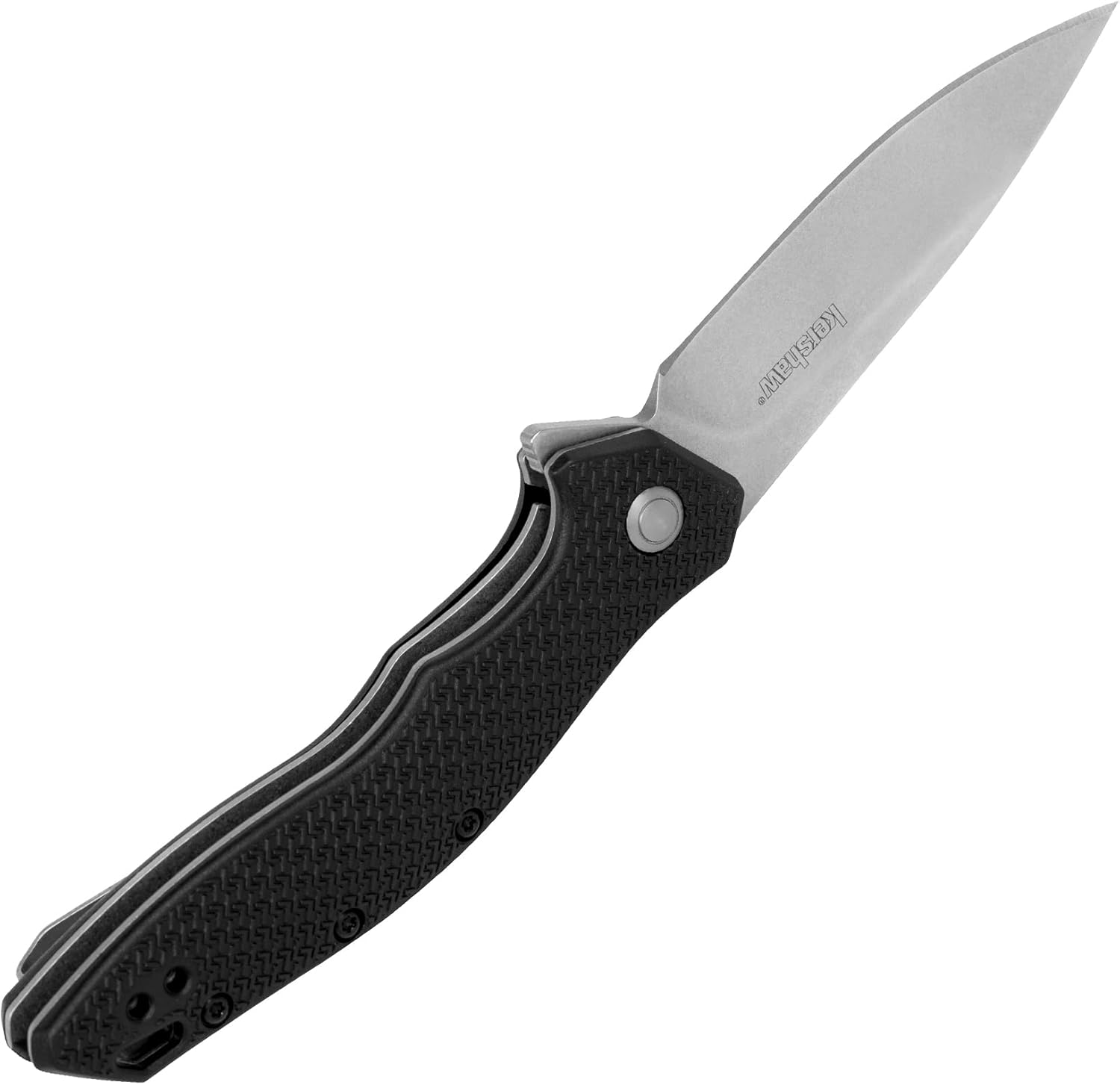 Kershaw Shoreline Pocket Knife, All Purpose 3 inch Blade, Deep Carry Pocketclip,BLACK