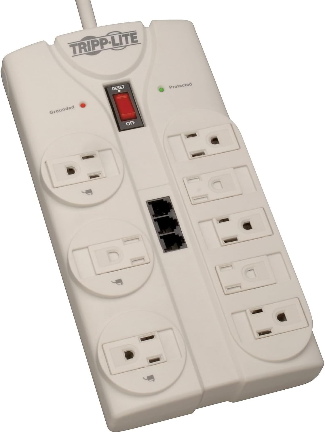Tripp Lite TLP808TEL 8-Outlet Surge Protector Power Strip, 120V, 8ft Cord, 2160J