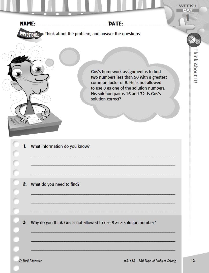 180 Days of Problem Solving for Sixth Grade – Build Math Fluency with this 6th Grade Math Workbook (180 Days of Practice)