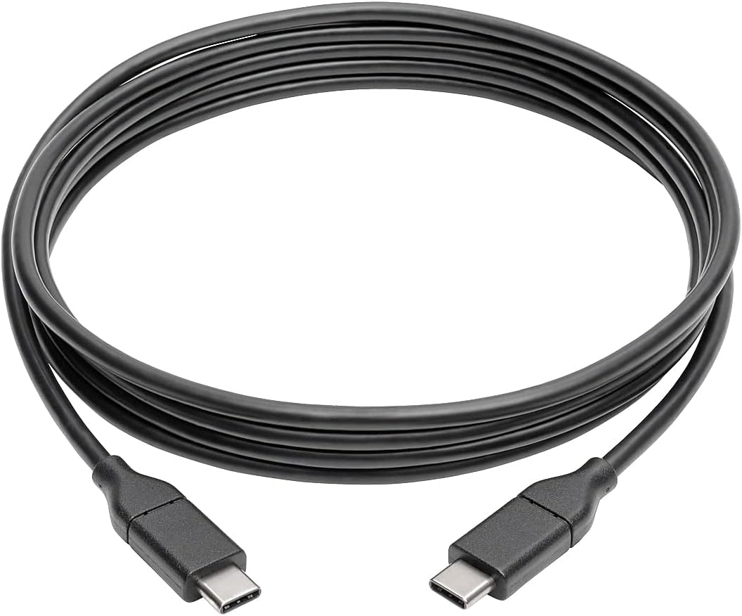 Tripp Lite USB 2.0 USB C Hi-Speed Cable w/ 5A Rating 20V M/M USB Type C USB-C Charging 6ft 6' (U040-006-C-5A),Black